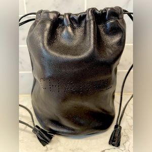 Chanel leather drawstring small bag